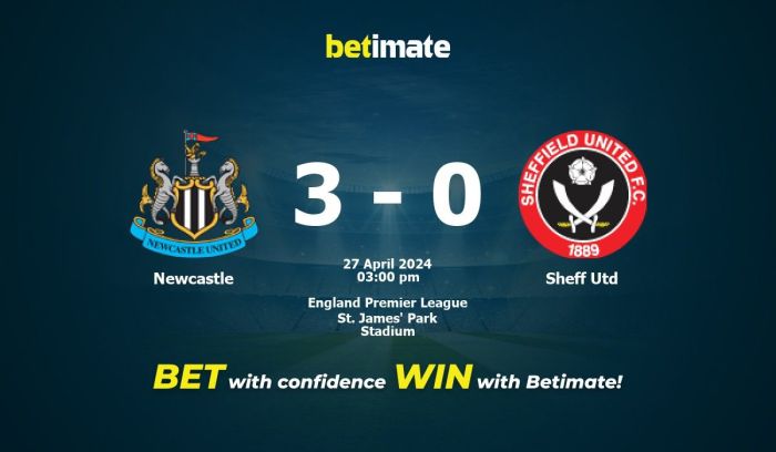 Newcastle vs sheff utd