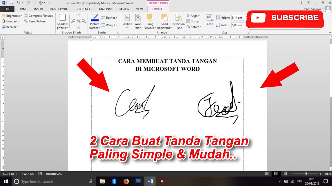 Cara membuat tanda tangan di word